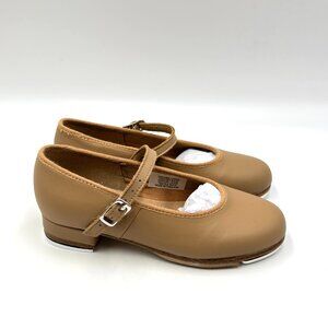 11 NARROW WIDTH Bloch‎ Girls S0302G Tap-On Tan Leather Mary Jane Tap Dance Shoes
